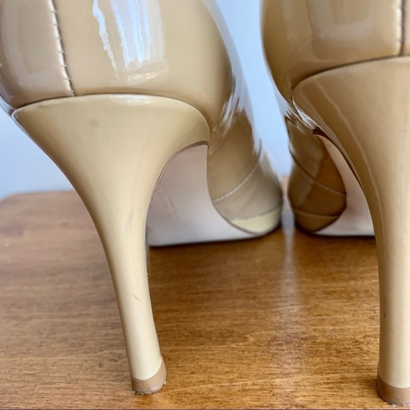 Ivanka TRUMP Nude Neutral Platform Stiletto Heel Leather Patent Pump - Picture 14 of 16